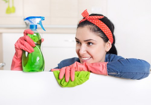 Preparing supplies for move out cleaning